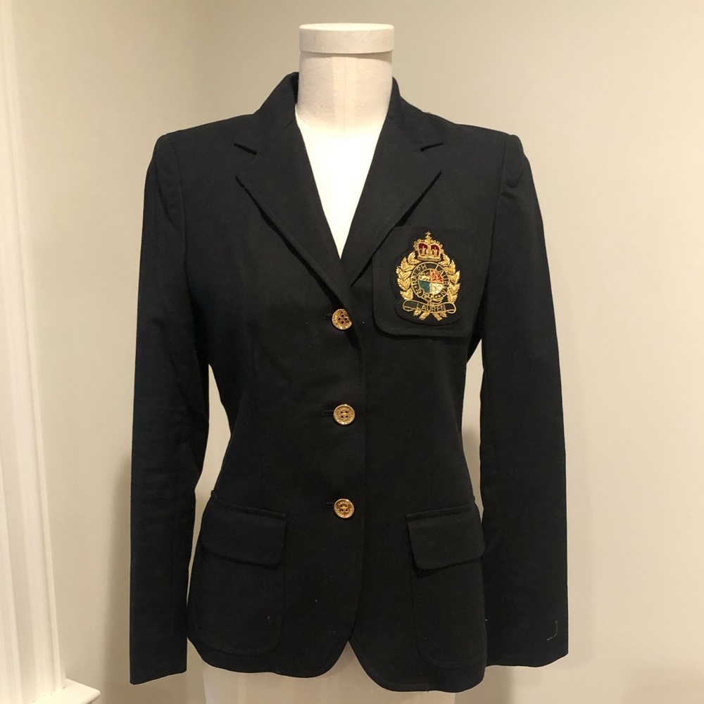 Ralph Lauren petite black blazer with gold details
